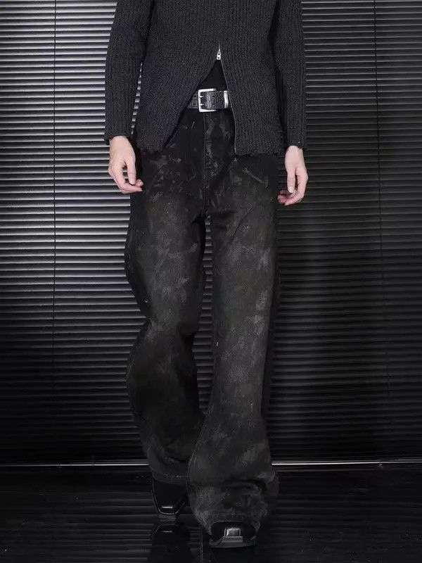Japanese Brand VIBE Dirty washed distressed baggy jeans Size US 34 / EU 50 - 2 Thumbnail