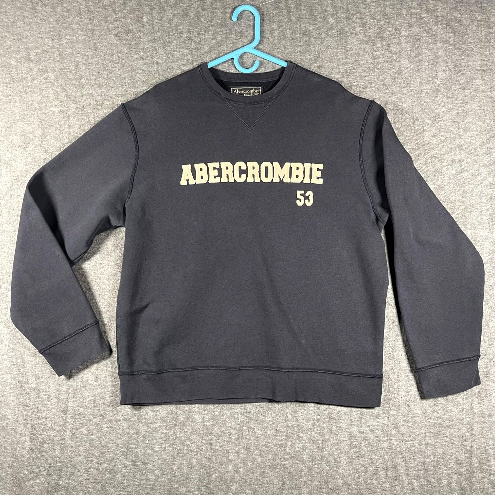 Abercrombie & Fitch Abercrombie & Fitch Crewneck Mens Large Blue Y2K Early 2000s Baggy Sweatshirt Size US L / EU 52-54 / 3 - 2 Thumbnail