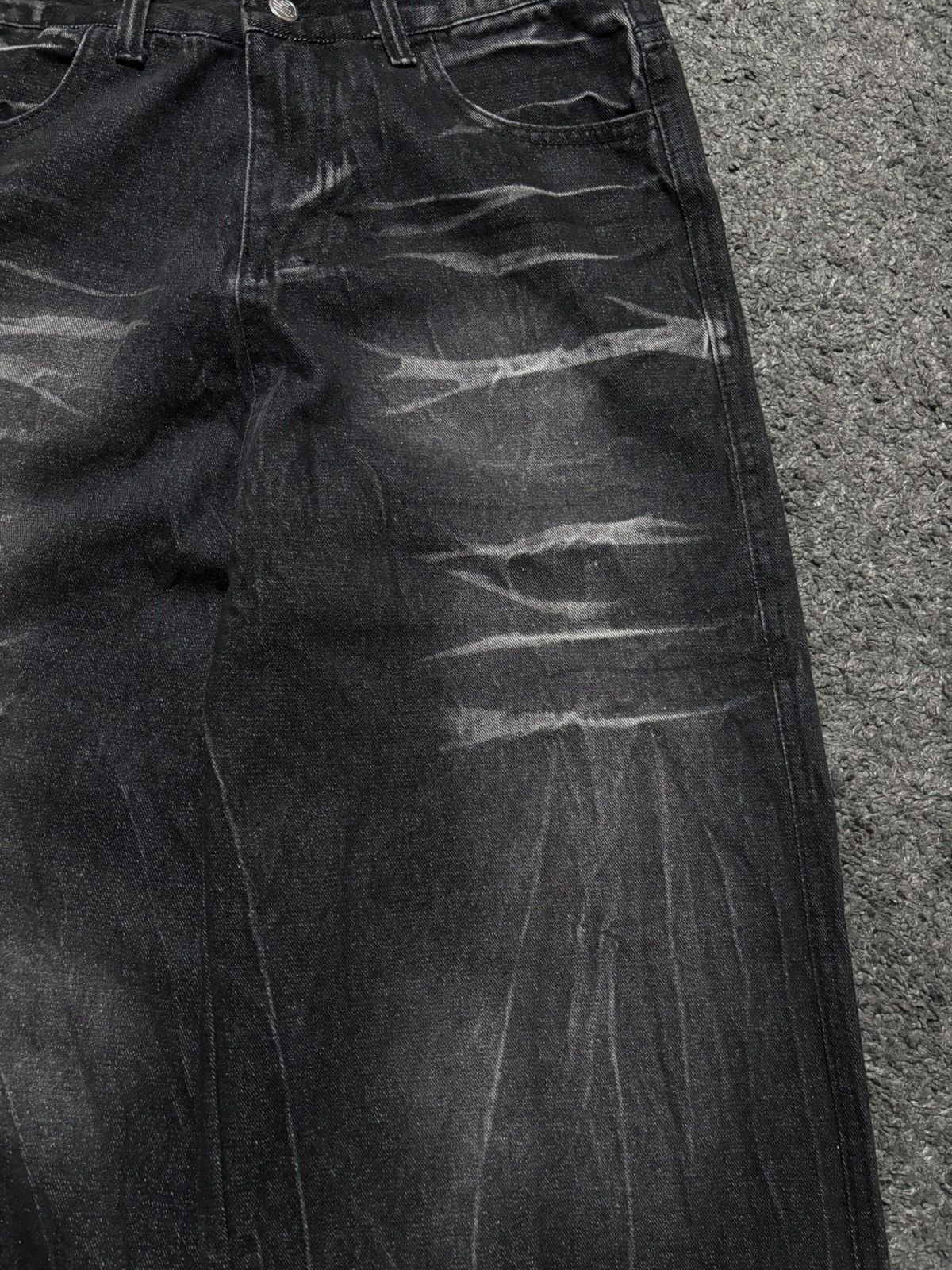 JNCO Vintage very rare wavy gradiant black washed baggy jeans Size US 32 / EU 48 - 8 Thumbnail