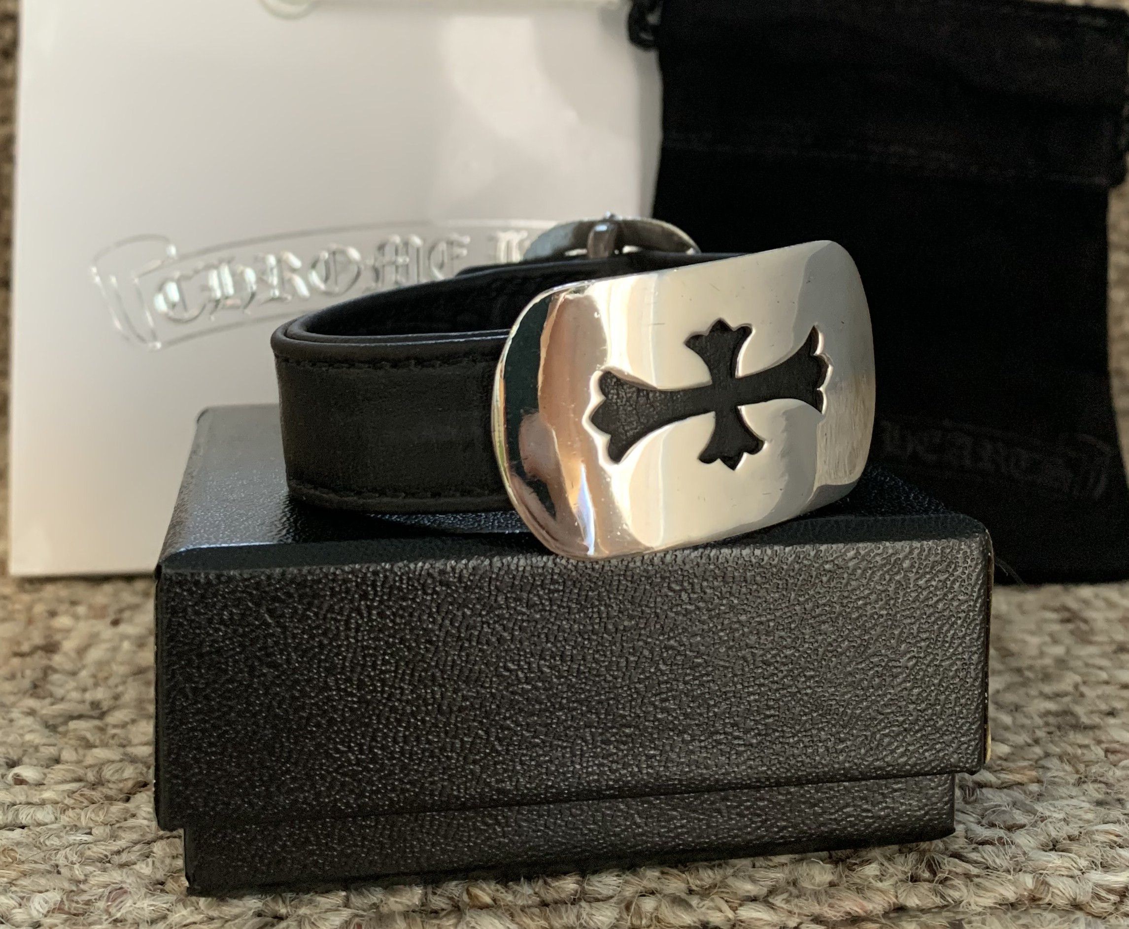 Chrome Hearts Chrome Hearts Silver Cross Gunslinger Leather Bracelet Size ONE SIZE - 3 Thumbnail