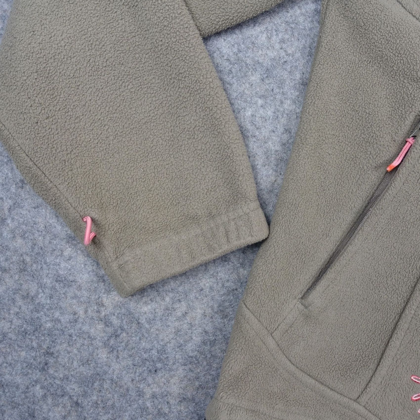 Vintage VINTAGE Moorhead Jacket Womens 38 Brown Fleece Full Zip Embroidered Flower Align Size XS / US 0-2 / IT 36-38 - 5 Thumbnail