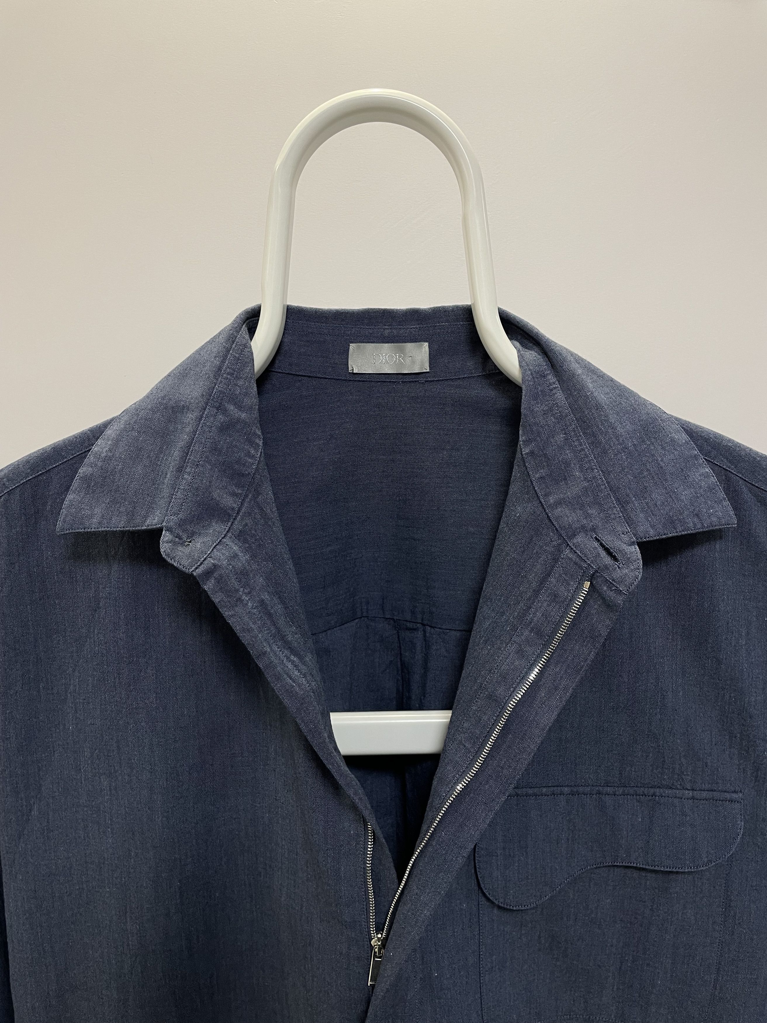 Dior DIOR Woven Shirt Zipped Button Up Saddle Pocket Overshirt Size US L / EU 52-54 / 3 - 11 Thumbnail