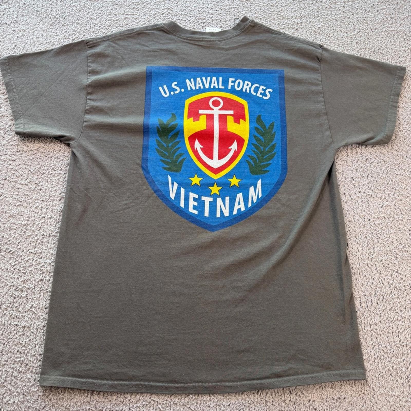 Gildan US Naval Forces Vietnam T Shirt Mens L Military Patriot Army Size US L / EU 52-54 / 3 - 1 Thumbnail