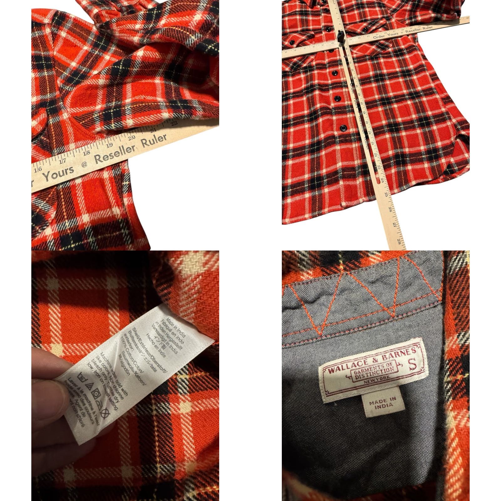 Wallace & Barnes Wallace & Barnes Heavyweight Flannel Shirt Plaid Men S Regular Cotton Multicolor Long Sleeve Button-Up with Pockets Size US S / EU 44-46 / 1 - 9 Thumbnail