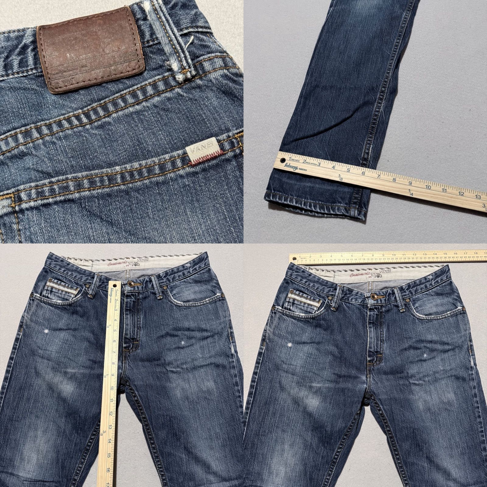 Vans Vans Jeans Men Blue Off the Wall Slim Straight Pockets 30x32 Retro - 30 Mens Denim Modern Vintage? Size US 30 / EU 46 - 9 Thumbnail