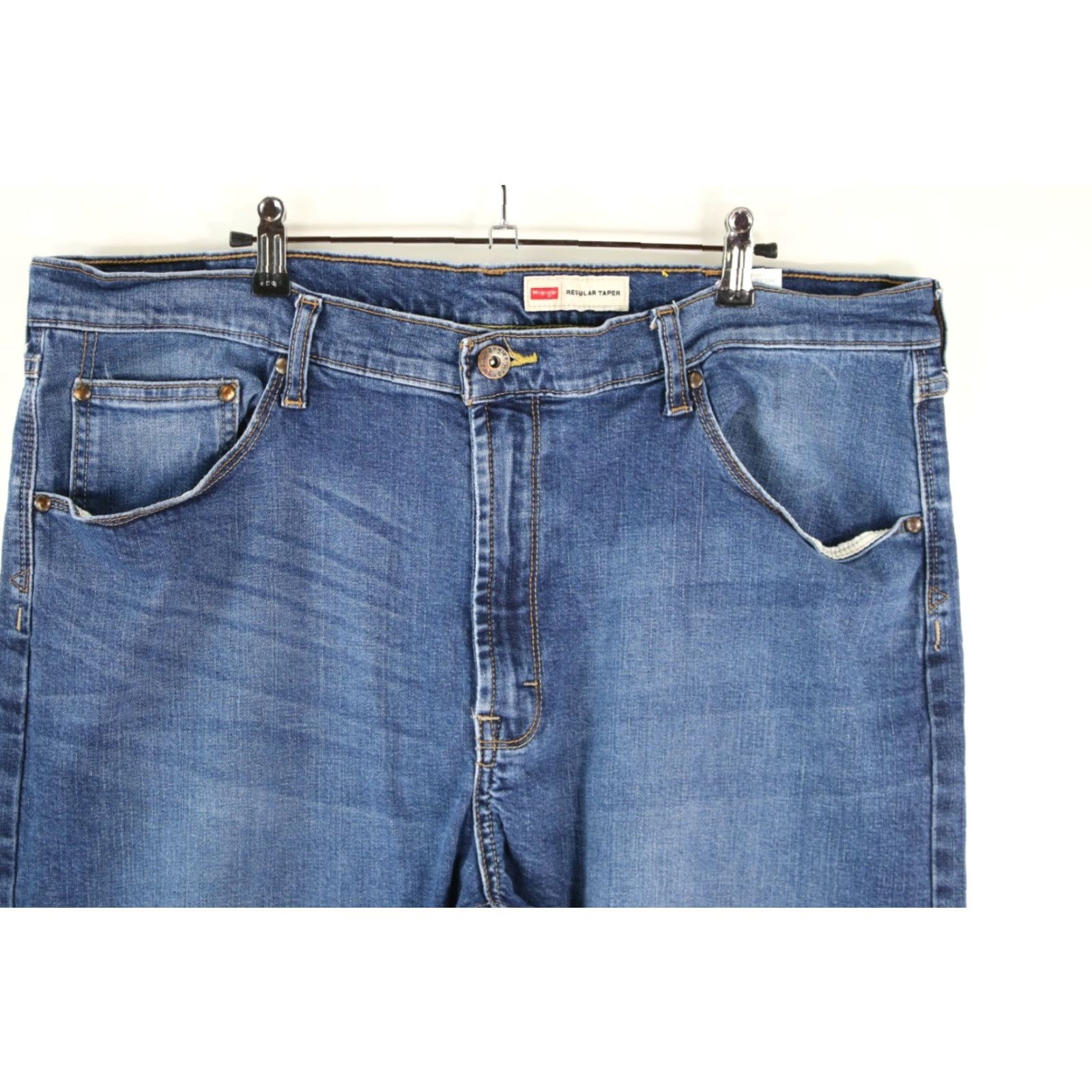 Wrangler Wrangler Jeans Men's 40X30 Blue Denim Stretch Regular Tapered 5-Pocket Belt Loops Button Mens Size US 40 / EU 56 - 2 Thumbnail
