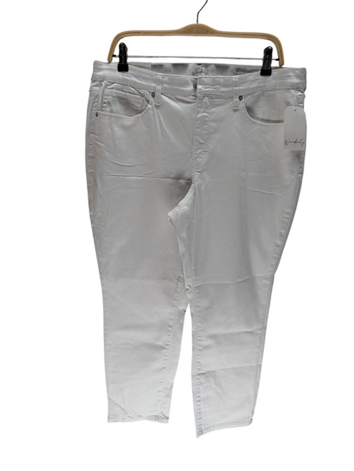 Other NWT Wonderly White Mid-Rise Skinny Crop Jeans Cropped 16 Size 42" / US 20 - 1 Thumbnail