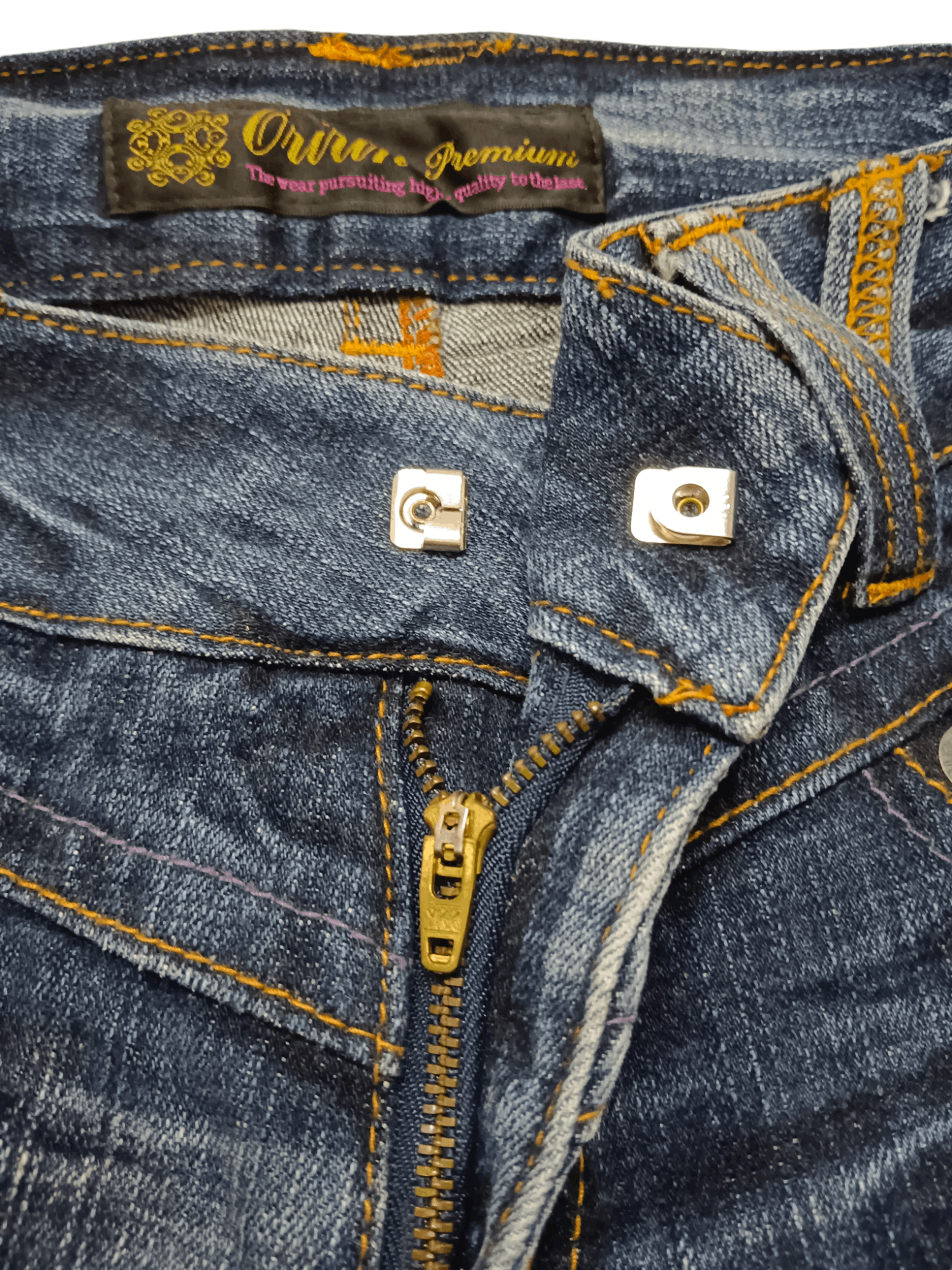 Japanese Brand 🔥Oririn🔥 Thunder Whiskers Embroidery Skinny Flare Jeans Size 28" / US 6 / IT 42 - 13 Thumbnail