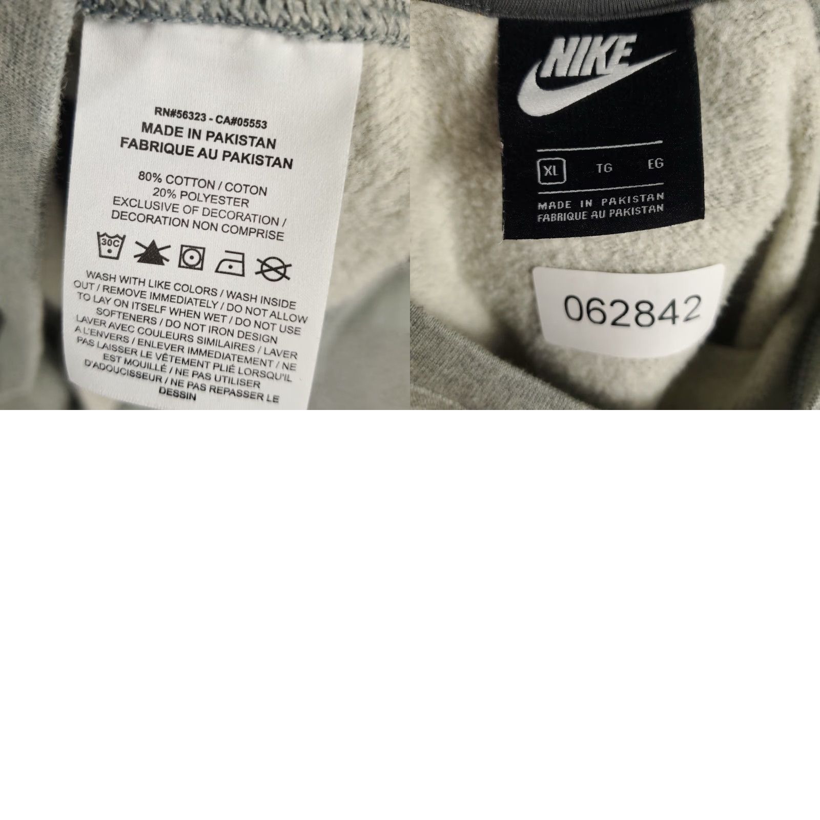 Nike Nike Mens Sweater Size XL Gray Fleece Pullover Crew Neck Sweatshirt Size US XL / EU 56 / 4 - 8 Thumbnail