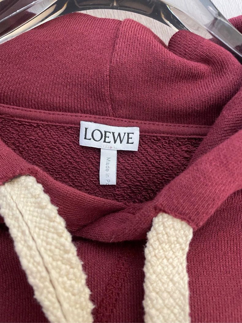 Loewe LOEWE Red embroidered logo hoodie sweater Size L / US 10 / IT 46 - 5 Thumbnail