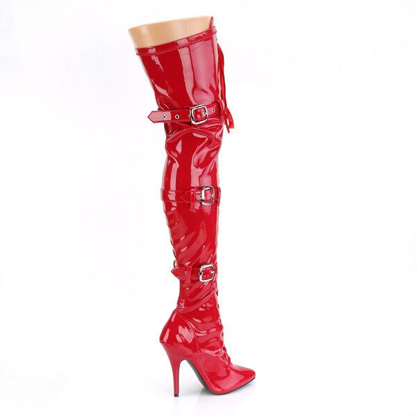Other Seduce 3028 Buckle Lace Up Thigh High Boots 5" Stiletto Heel Size US 10 / IT 40 - 2 Thumbnail