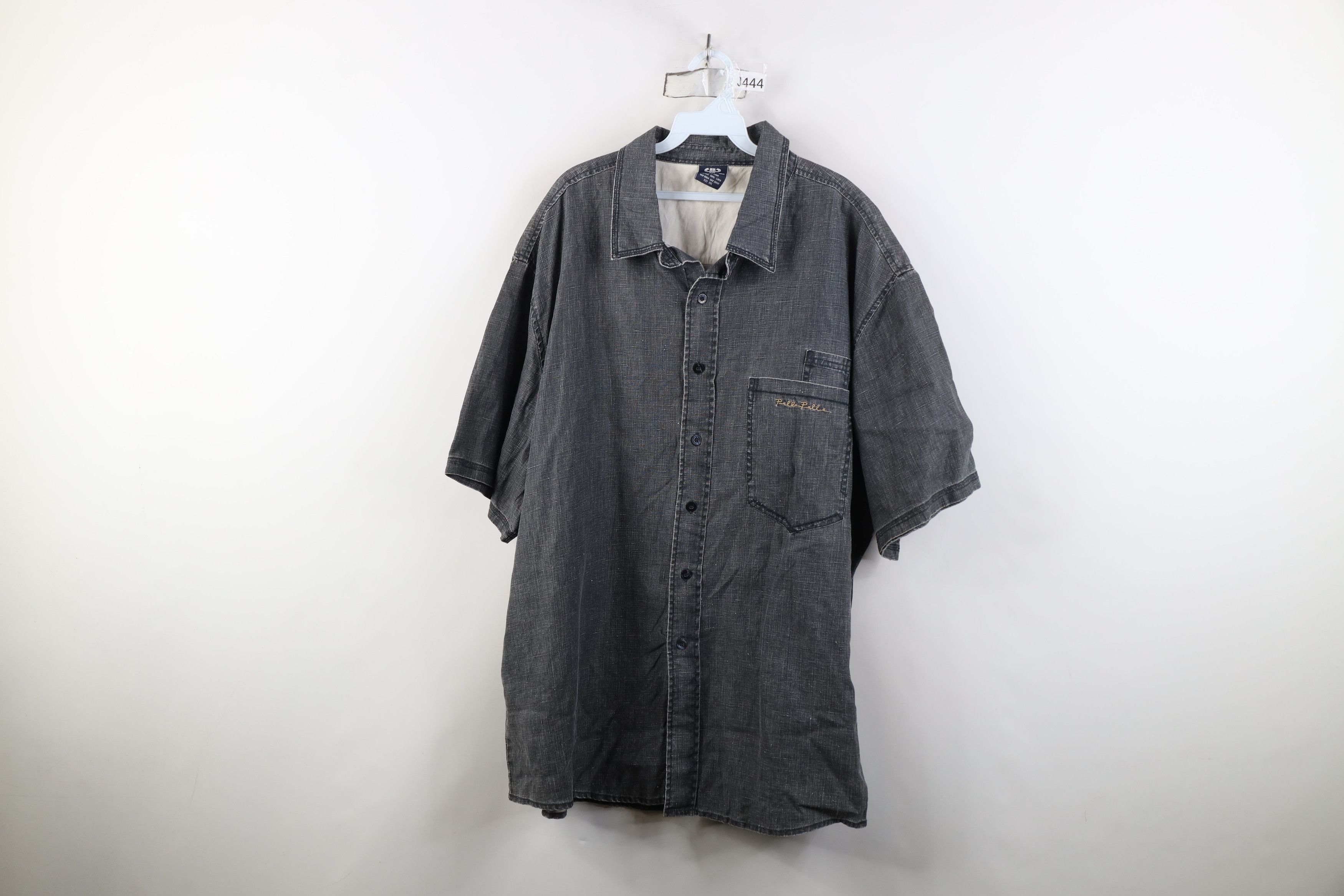 Pelle Pelle Vintage 90s Y2K Pelle Pelle Chambray Linen Button Shirt Size US XXL / EU 58 / 5 - 1 Thumbnail