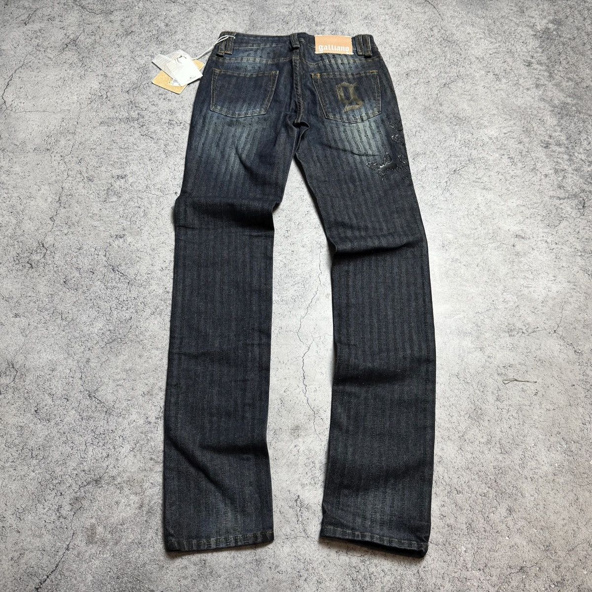 John Galliano NEW Galliano Y2K 00s Multi Logo Jeans Size 25" / US 0 / IT 36 - 1 Thumbnail