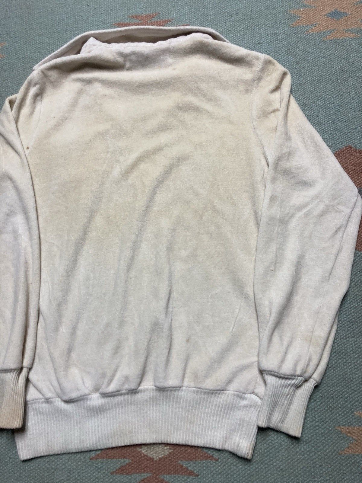 Vintage Vintage 70s polo shirt soft velour white stained small Size US S / EU 44-46 / 1 - 10 Thumbnail