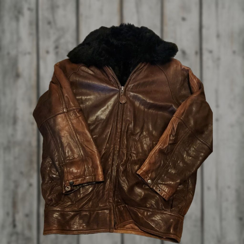 Andrew Marc VINTAGE Andrew Marc Leather Coat Bomber 90s L Opossum Lined Brown Women’s Size L Size L / US 10 / IT 46 - 1 Thumbnail