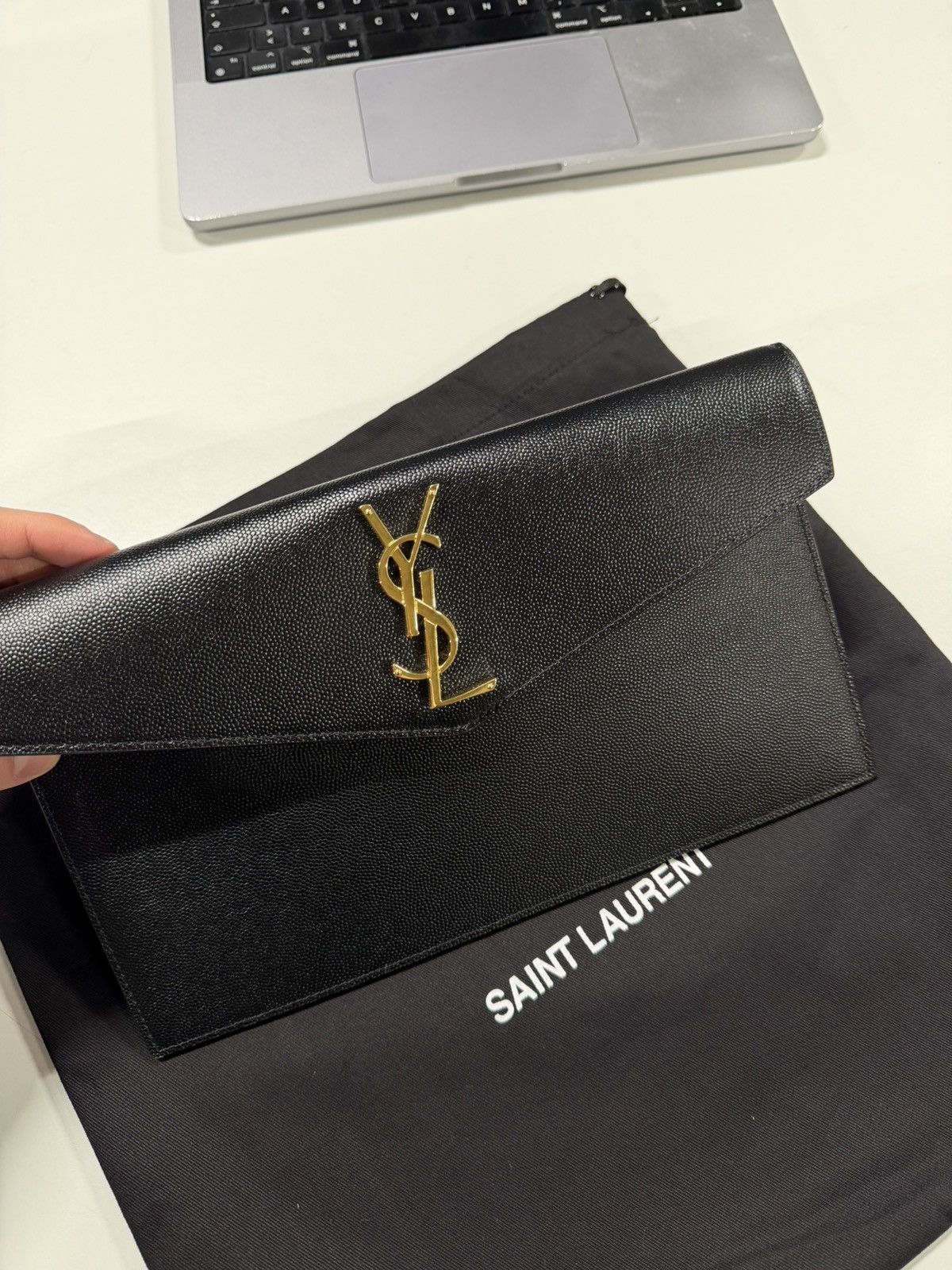Saint Laurent Paris Saint Laurent Uptown Leather Pouch NEW 900$ Size ONE SIZE - 2 Thumbnail