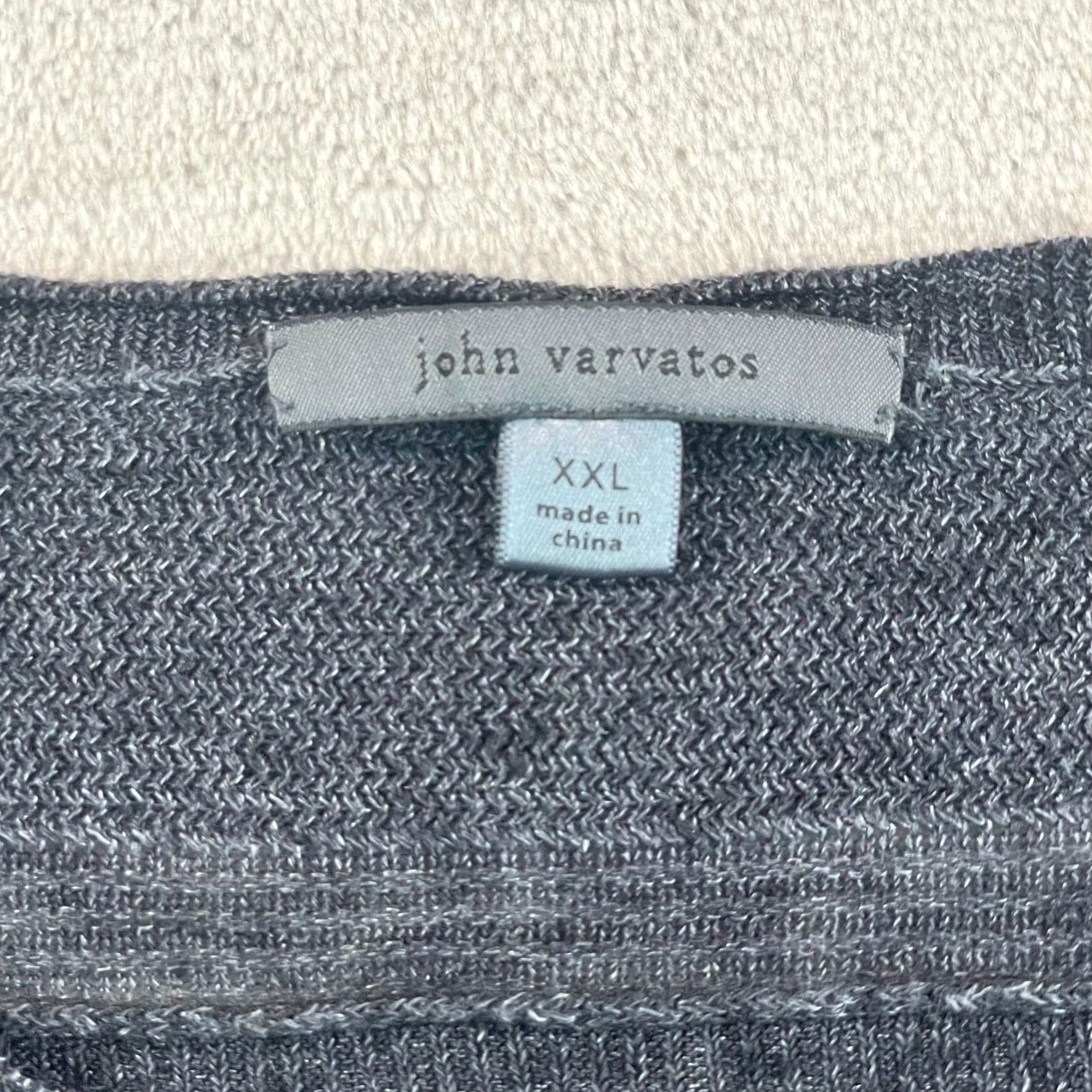 John Varvatos John Varvatos Collection Sweater Men 2XL Grey Designer Henley 100% Linen Size US XXL / EU 58 / 5 - 2 Thumbnail