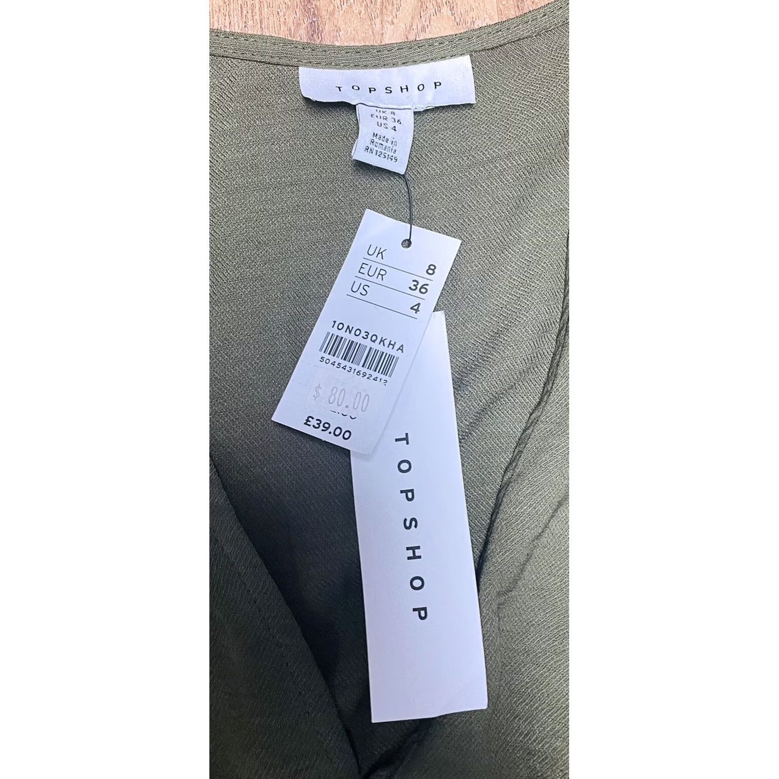 Topshop Topshop Green Long Sleeve V-Neck Dress Shirt Blouse Size 4 Polyester NWT Womens Regular Size S / US 4 / IT 40 - 5 Thumbnail