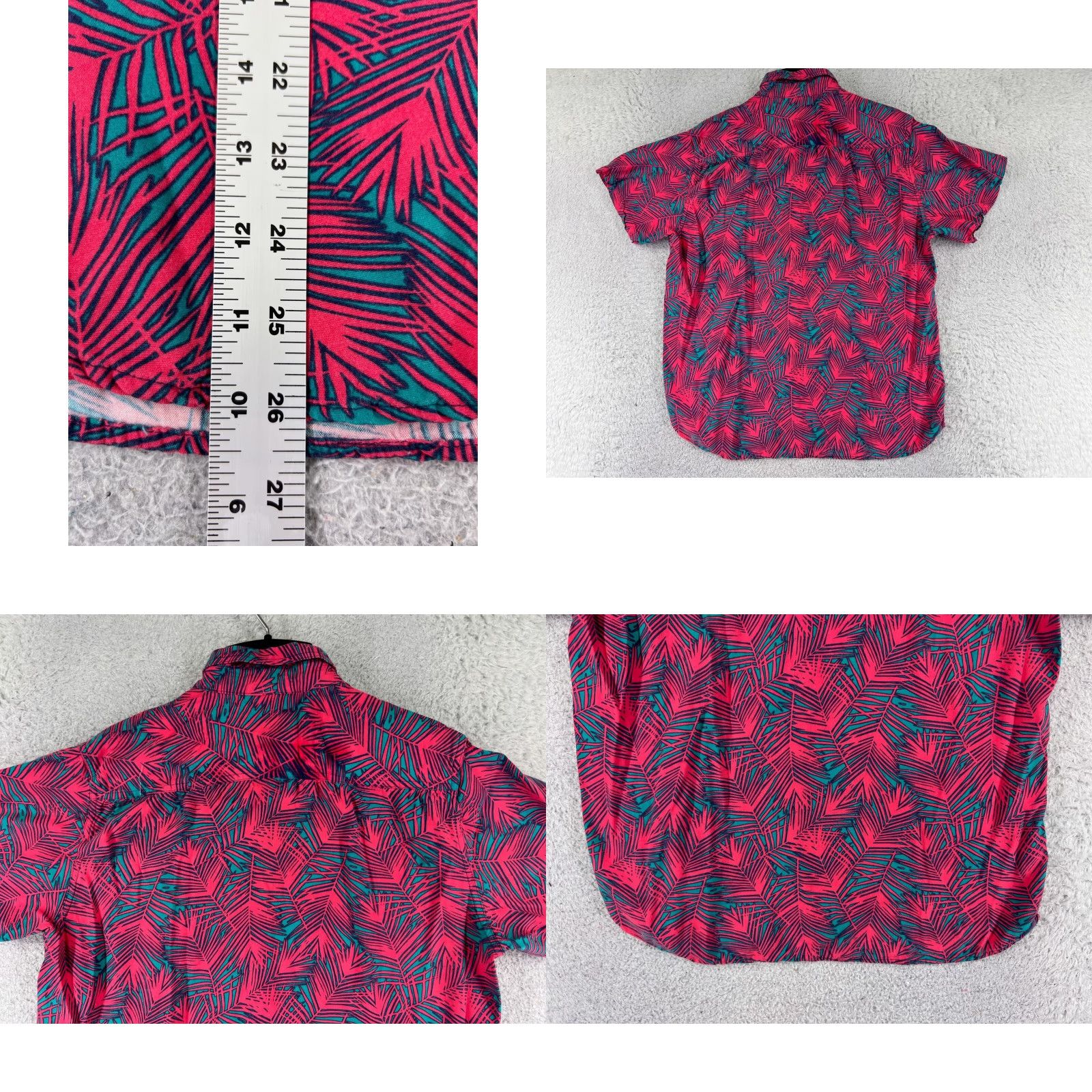 Vintage Eighty Eight Shirt Men Adult Large Pink Green Palm All Over Print Button Up Viscose Floral Short Sleeve Casual Shirt Size US L / EU 52-54 / 3 - 9 Thumbnail
