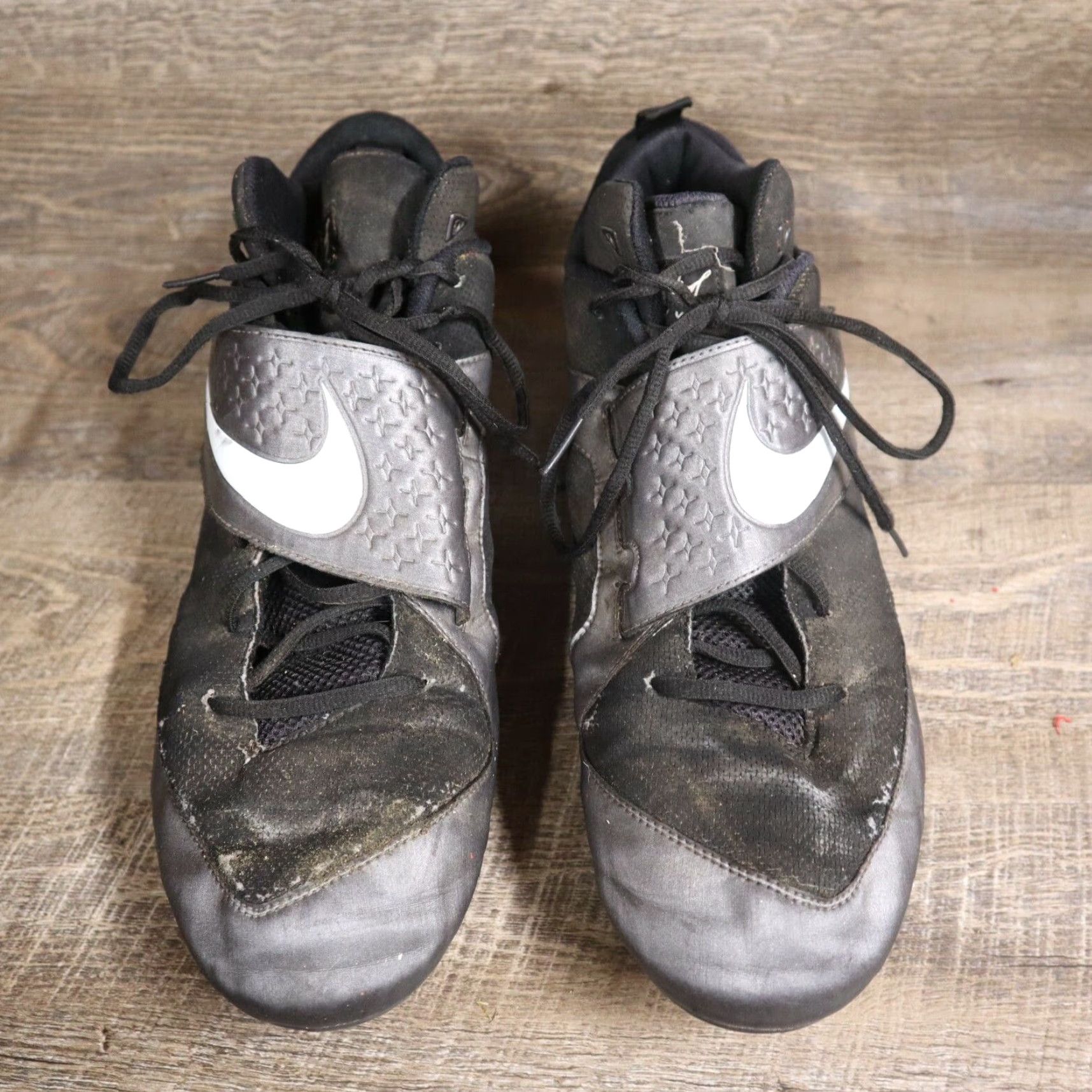 Nike Nike CJ81 Strike Football Cleats Lace Up Mens 15 Black Gray 596568-009 Football Shoes Nike Strike Shoes 2013 Mens Cleats Size 46 - 4 Thumbnail