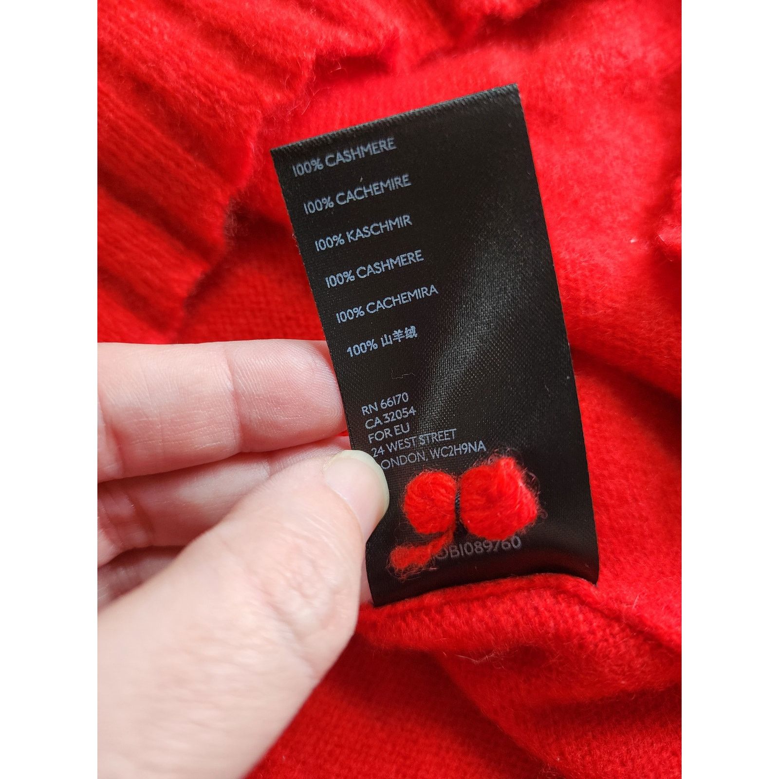 Anthropologie Anthropologie 100% Cashmere Collection V-Neck Sweater Red XL Size XL / US 12-14 / IT 48-50 - 8 Thumbnail