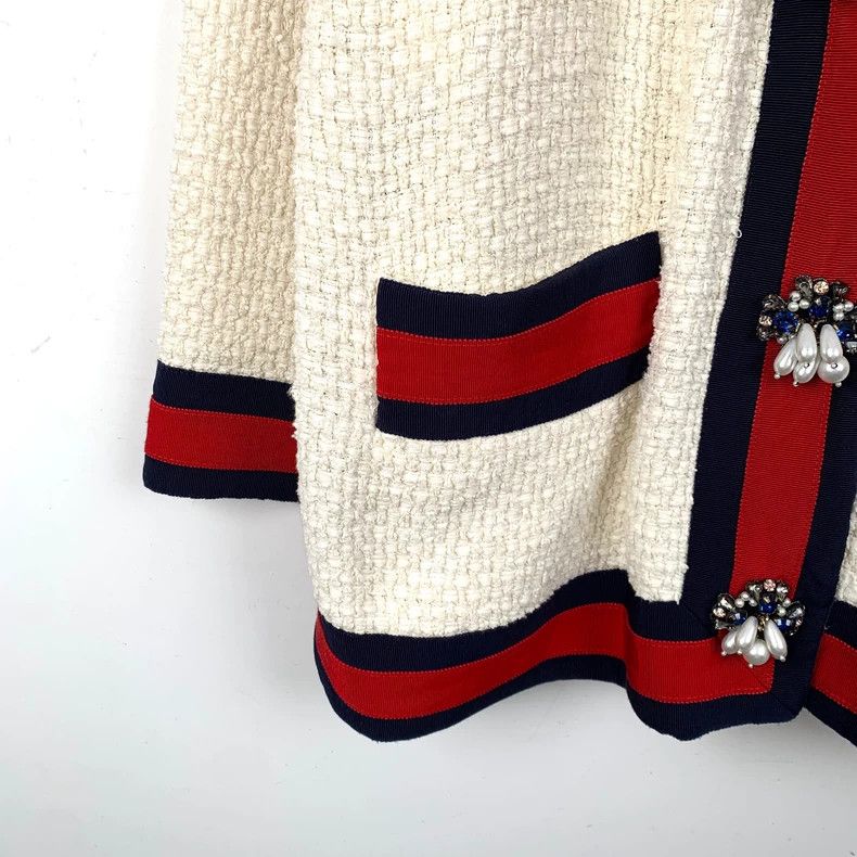 Gucci Gucci Color-blocked striped cotton cardigan jacket 2501-Nex Size US XS / EU 42 / 0 - 5 Thumbnail