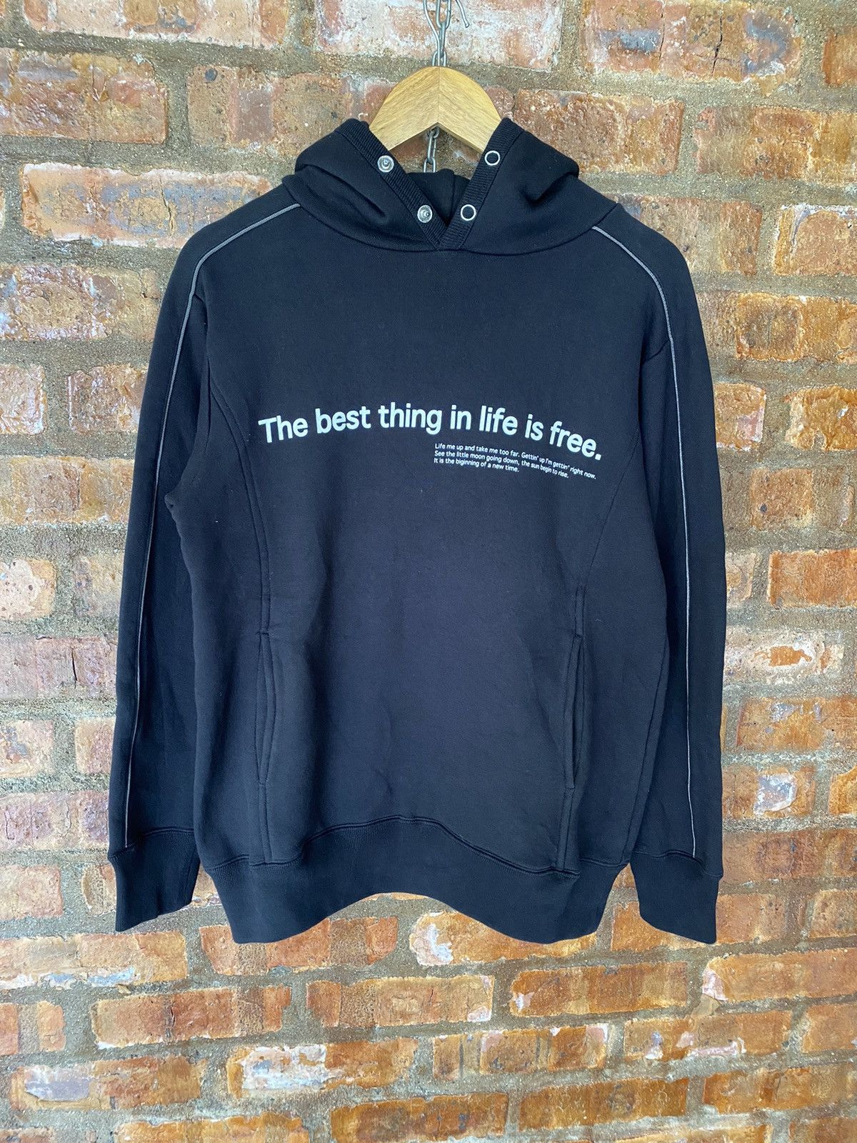 Japanese Brand Vtg Men Bigi Japan Poem life is free hoodie Size US M / EU 48-50 / 2 - 2 Thumbnail