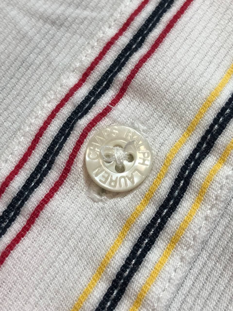 Chaps Ralph Lauren Y2K white print striped shirt Chaps Ralph Lauren Vintage Size US XL / EU 56 / 4 - 6 Thumbnail