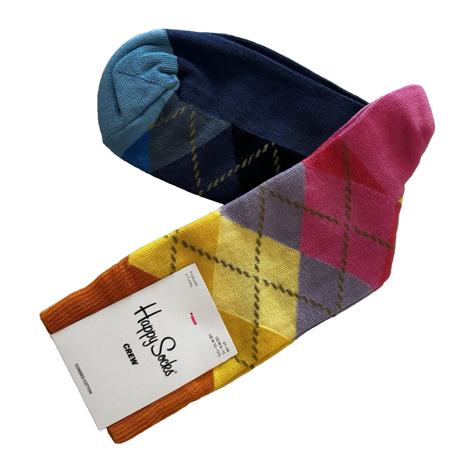 Happy Socks Happy Socks Crew Argyle Socks Sz M 8-12-W 10-12.5 Preppy NWT Size ONE SIZE - 1 Thumbnail