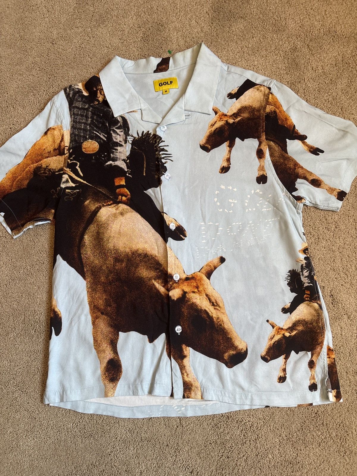 Golf Wang Golf Wang SS18 Rodeo Button-Up Shirt — Cowboy Bull Print Size US M / EU 48-50 / 2 - 2 Thumbnail