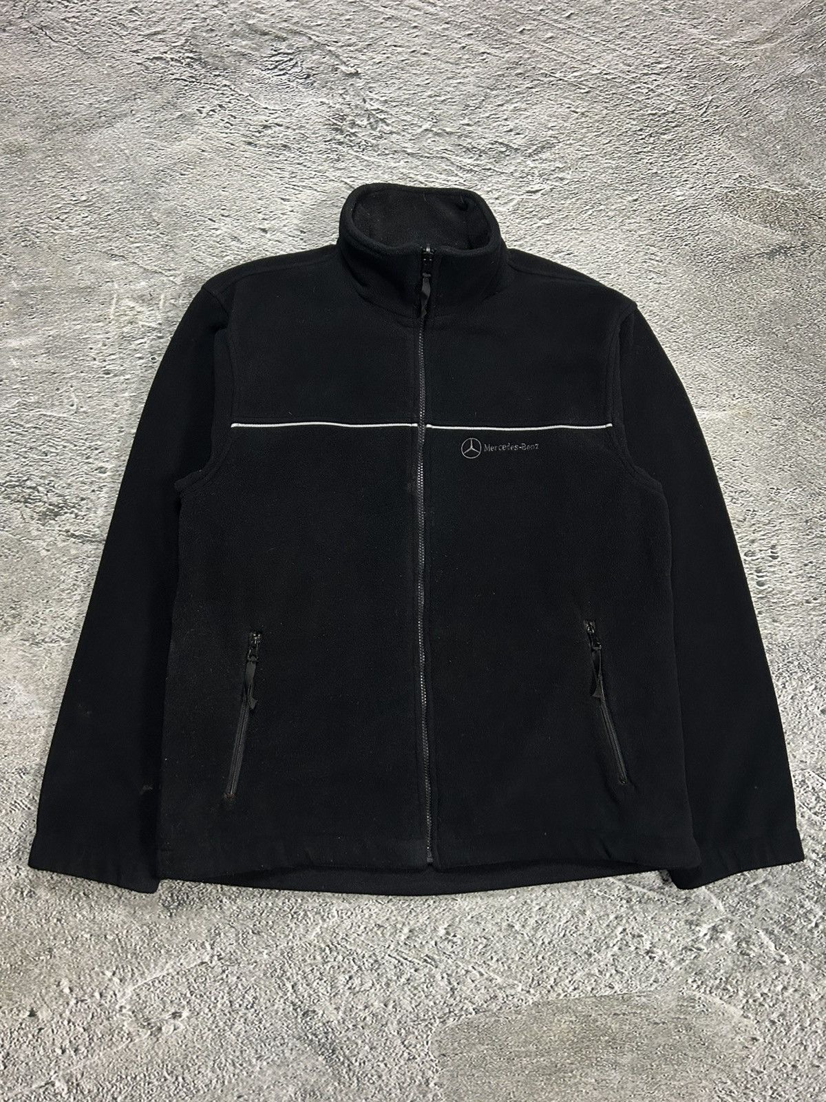 Mercedes-Benz × Vintage Mercedes Fleece Jacket Y2K Vintage Racing Moto black Size US XL / EU 56 / 4 - 1 Thumbnail