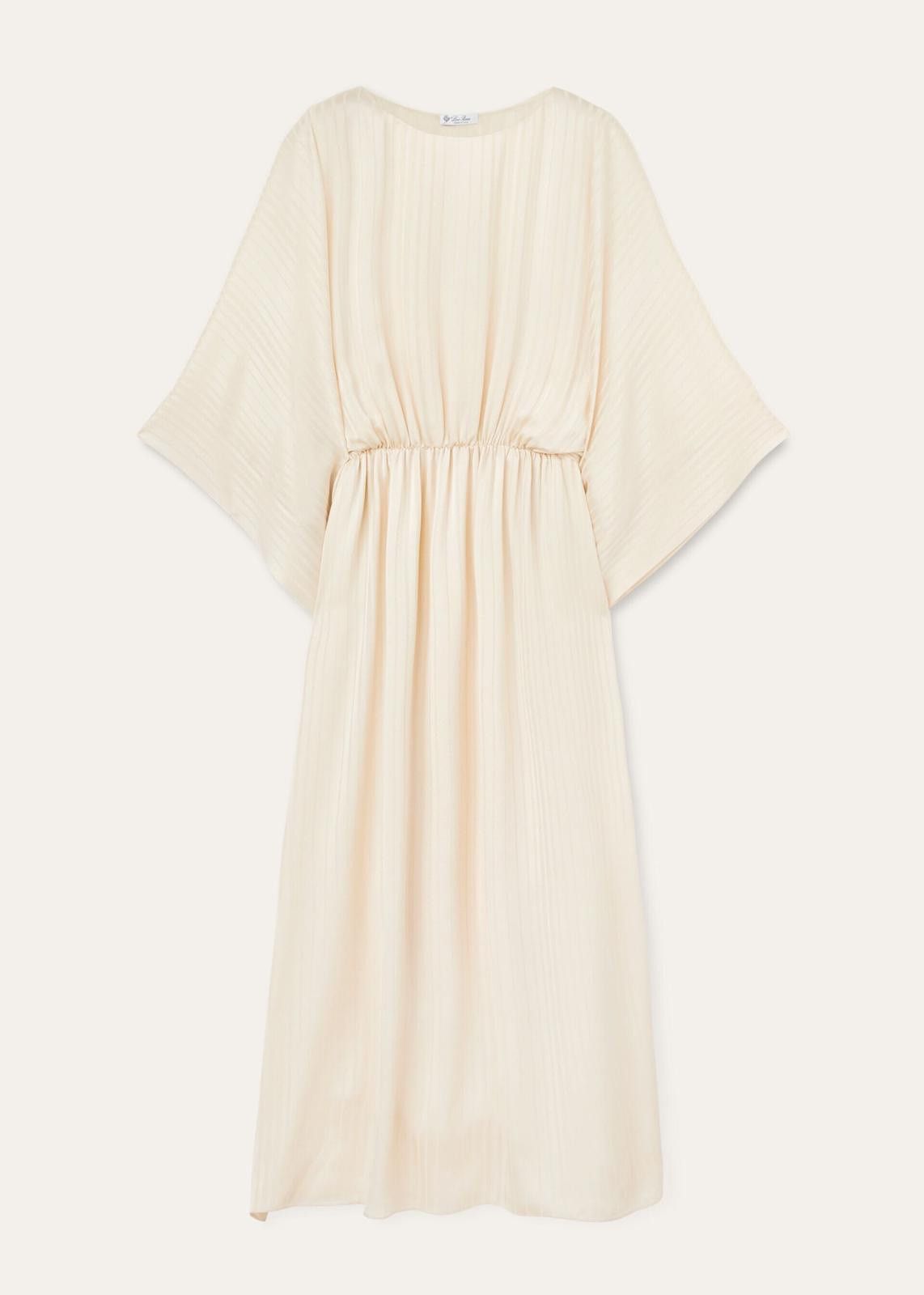 Loro Piana o1srvl11e0125 FAN8315 Ainy Ocean Silk Dress in Off White Size M / US 6-8 / IT 42-44 - 1 Thumbnail