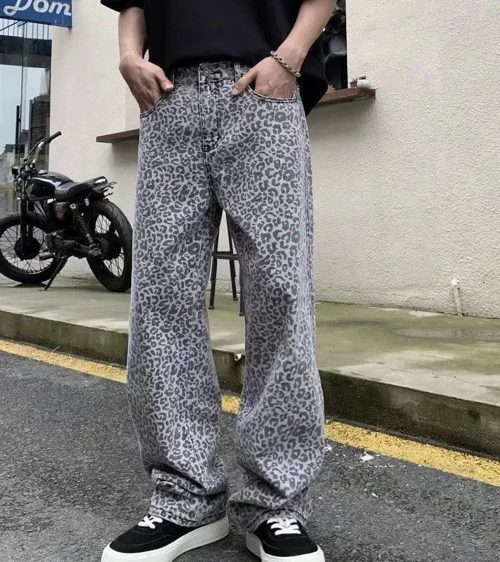 Japanese Brand Streetwear Leopard Print Loose Casual Jeans Pants Size US 30 / EU 46 - 5 Thumbnail