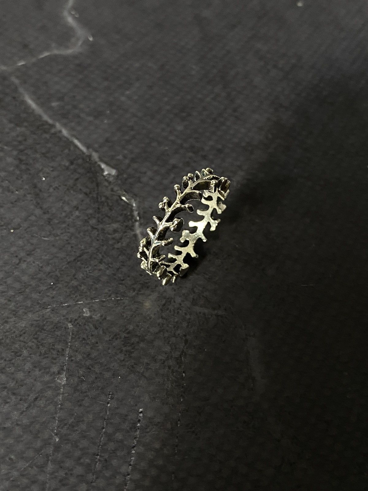 Japanese Brand Silver Tone Ring with Delicate Filigree Design Size ONE SIZE - 1 Thumbnail