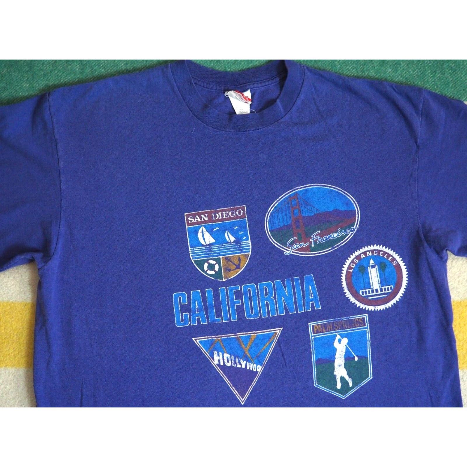 Nike VINTAGE Nike California LA Hollywood Faded Purple TEST PRINT Tee T-Shirt USA L Unisex 90s Graphic Tee Shirts Purple Mens Womens Boys Girls Size US L / EU 52-54 / 3 - 3 Thumbnail