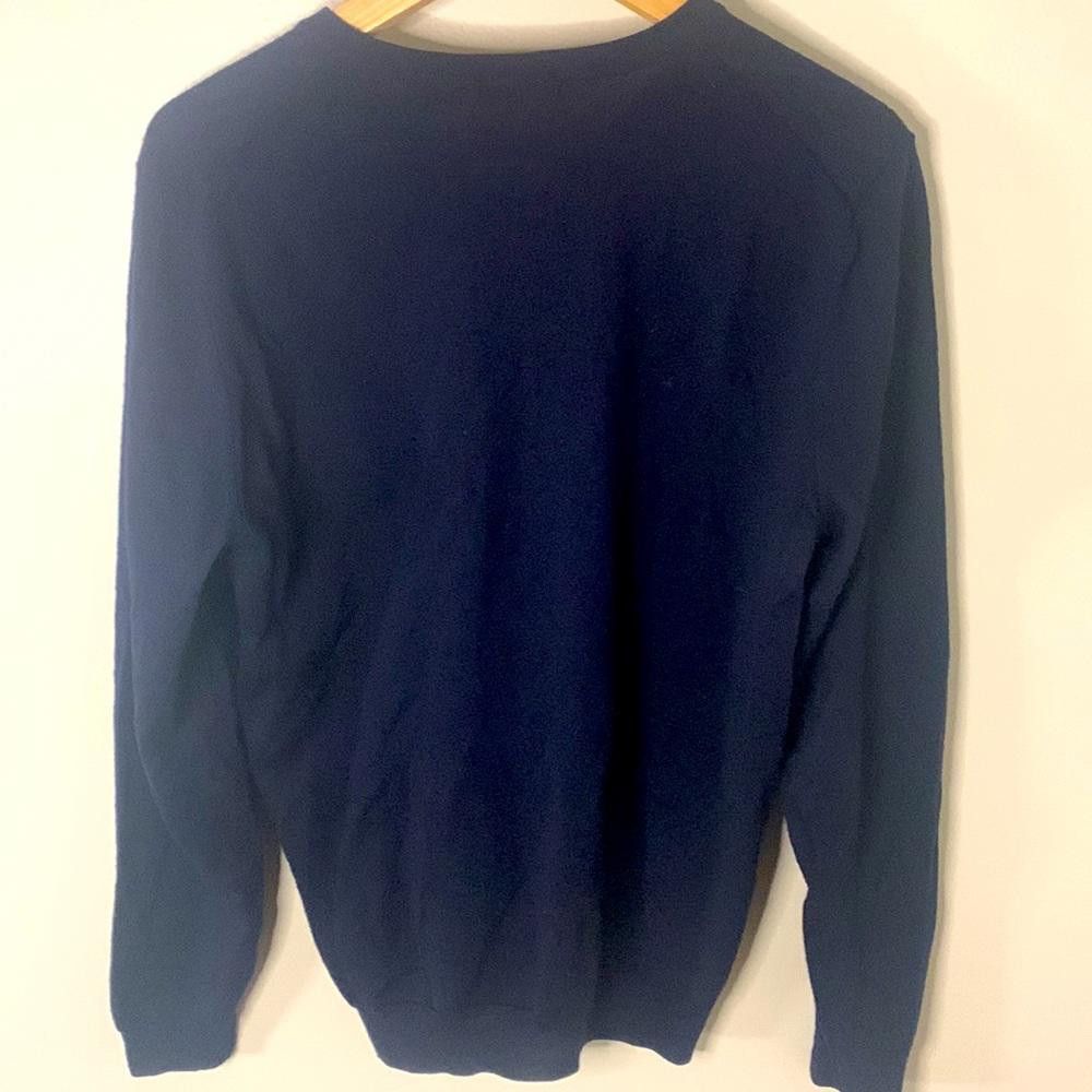 Hugo Boss VNeck Merino Sweater- Hugo Boss - Navy Blue - Medium Size US M / EU 48-50 / 2 - 5 Thumbnail