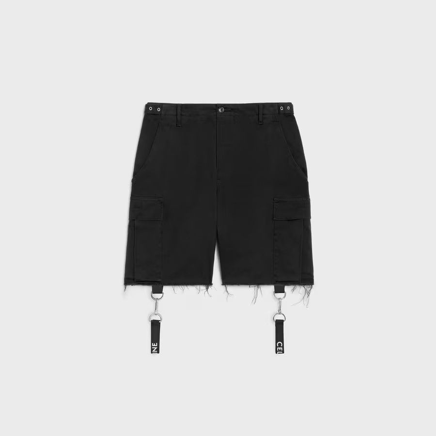 Celine o1loc1c0525 Shorts With Celine Straps in Black Size US 32 / EU 48 - 1 Thumbnail