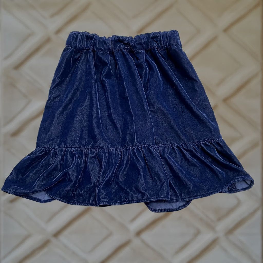 J.Crew J.Crew Skirt Womens XXS Velvet Knee Length Elastic Waist A-Line Casual Work Blue Offset: None Size 24" / US 00 / IT 34 - 1 Thumbnail