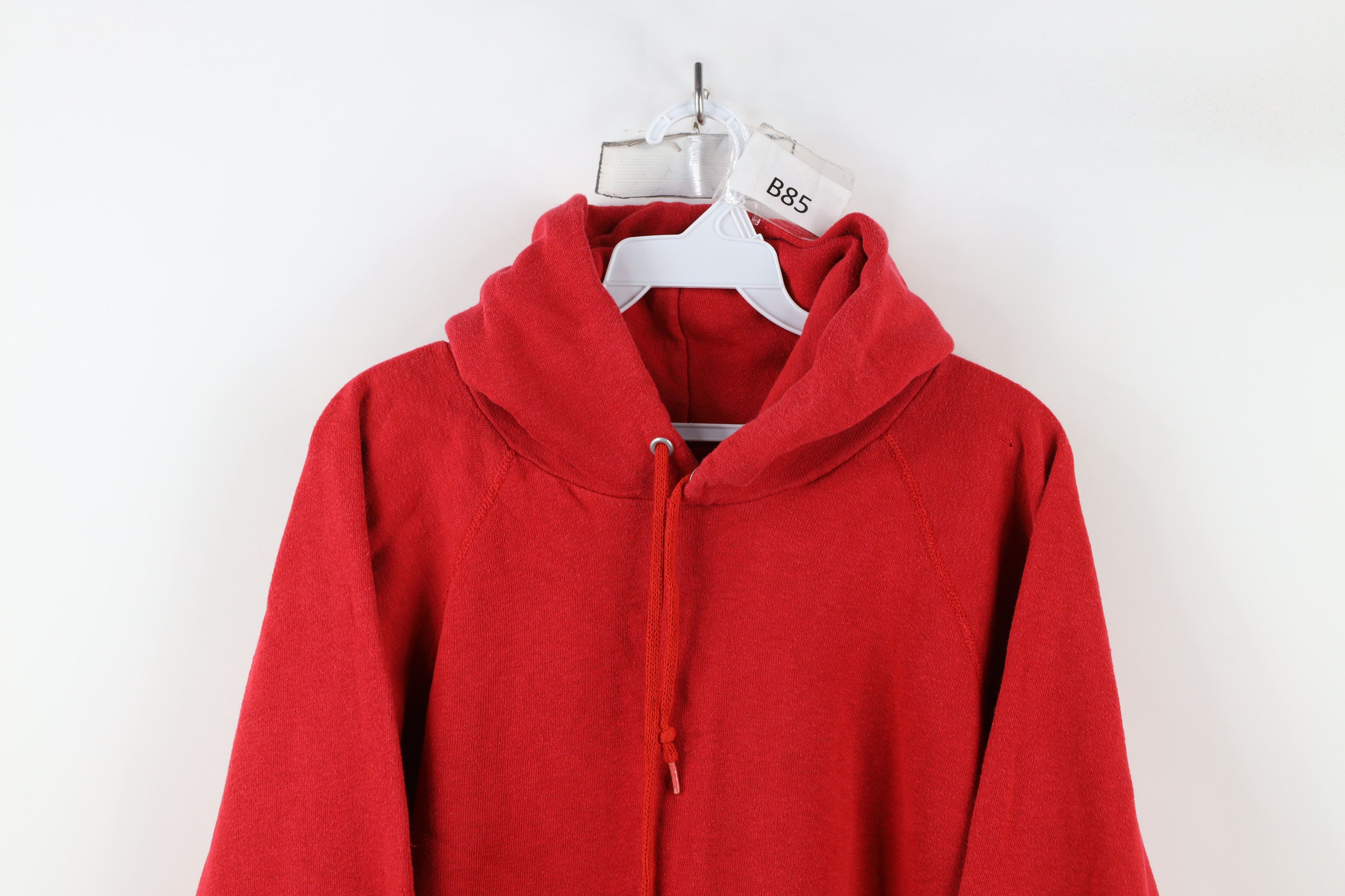 Vintage Vintage 70s 80s Streetwear Raglan Hoodie Sweatshirt Red USA Size US M / EU 48-50 / 2 - 2 Thumbnail