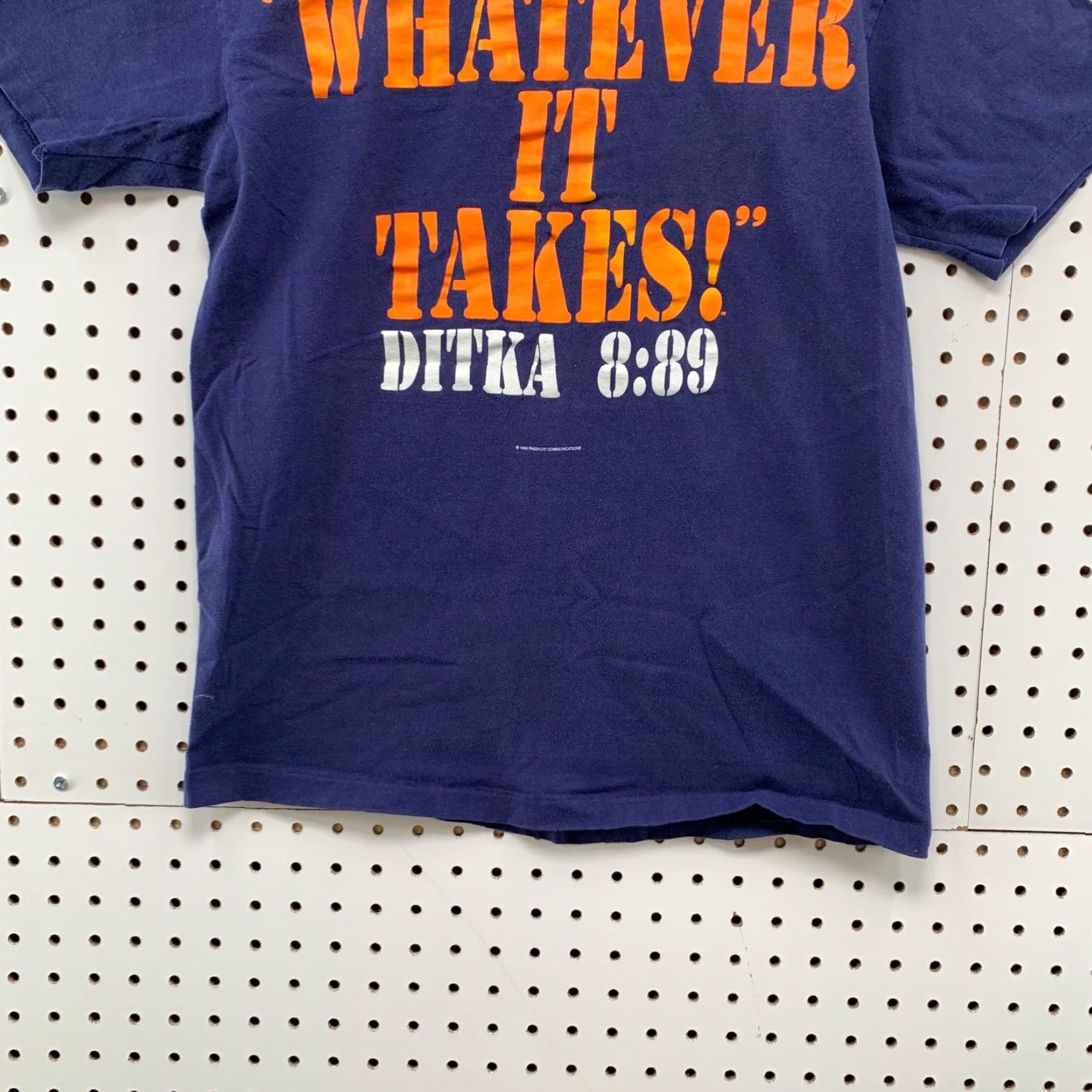 Hanes Vintage Chicago Bears DITKA Quote Shirt 80s - Hanes T-Shirt - Small - Blue - Cotton - Unisex Adults - 18X24 - USA - 80s Sports Size US S / EU 44-46 / 1 - 6 Thumbnail