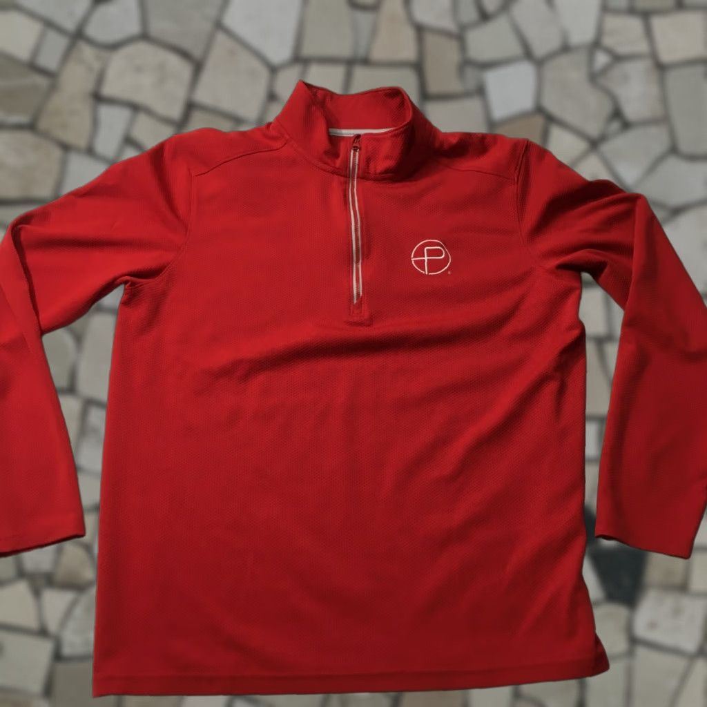 Vintage Sport-Tek Pullover Mens Red Medium Long Sleeve 1/4 Zip Lightweight Moisture Wicking Shirt Size US M / EU 48-50 / 2 - 1 Thumbnail
