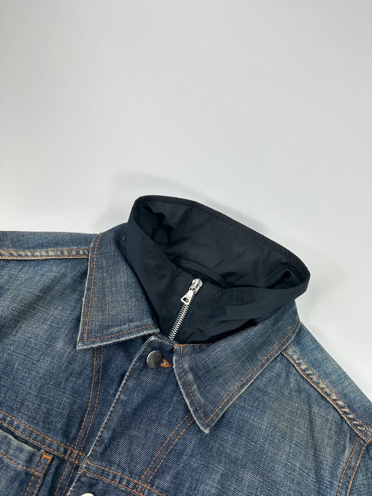 Prada Prada Milano FW2005 Indigo Blue Nylon Lining Denim Jacket Size US M / EU 48-50 / 2 - 4 Thumbnail