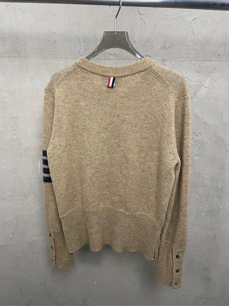 Thom Browne Thom browne Brown four-stripe wool round-neck sweater 2504- Size US M / EU 48-50 / 2 - 4 Thumbnail