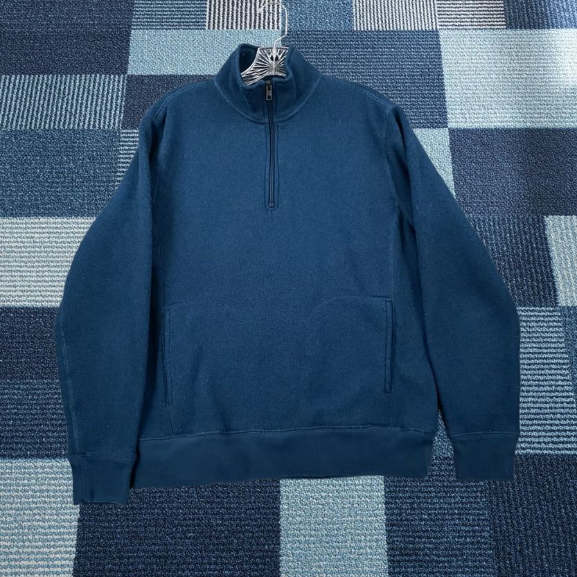 J.Crew J Crew Sweater Mens M Medium Blue Summit Fleece Pullover 1/4 Zip Mock Neck Size US M / EU 48-50 / 2 - 1 Thumbnail