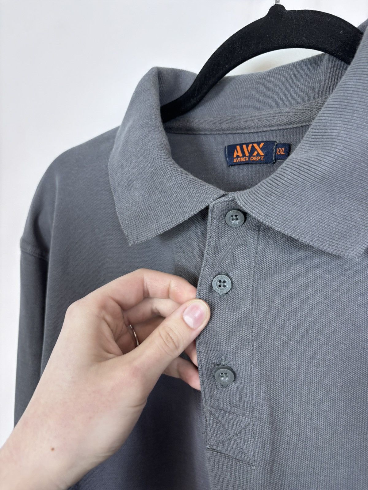 Avirex Avirex Men’s US Air Force Gray Long Sleeve Polo Shirt Size US XXL / EU 58 / 5 - 6 Thumbnail