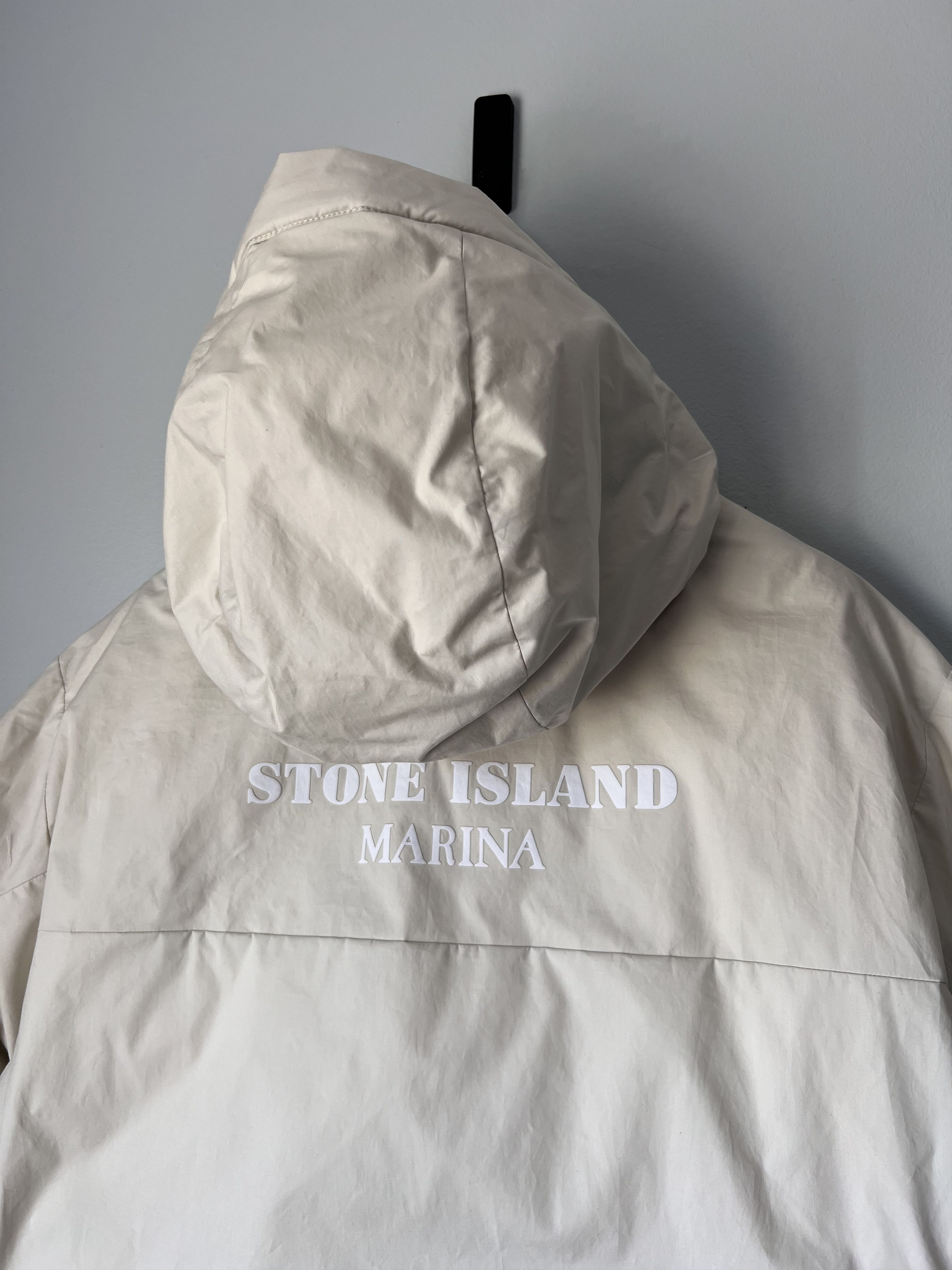 Stone Island Stone Island Marina Rubber Wax Poplin Down Coat in White Size US XL / EU 56 / 4 - 6 Thumbnail