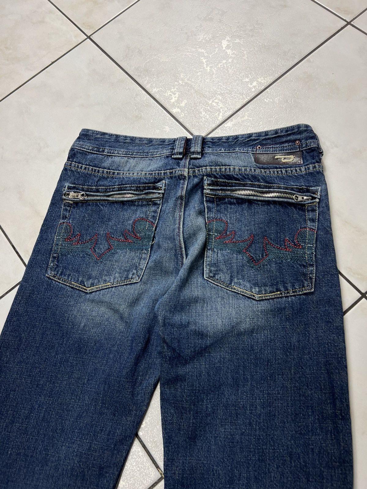 Diesel Vintage Diesel Fetzip y2k distressed denim zip jeans tribal Size US 30 / EU 46 - 9 Thumbnail