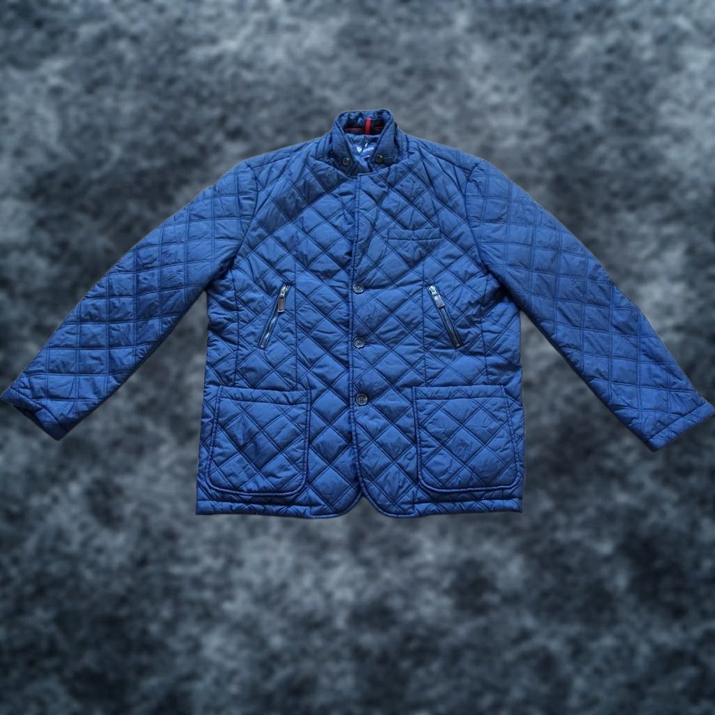Cremieux Cremieux Jacket Mens XL Blue Quilted Stand-Up Collar Insulated Pockets Button Zipped Size US XL / EU 56 / 4 - 1 Thumbnail