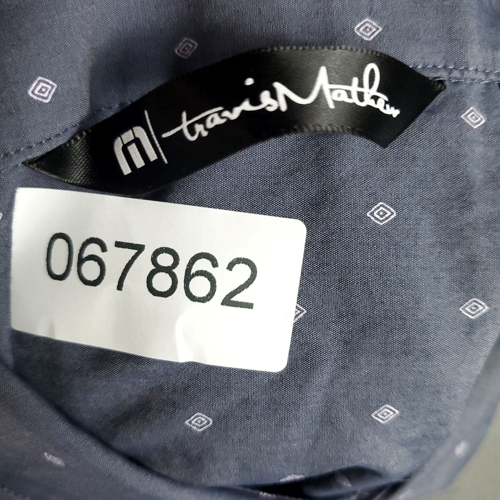 TravisMathew Travis Mathew Shirt Mens Large Blue/Gray Geometric Button Up Size US XL / EU 56 / 4 - 7 Thumbnail