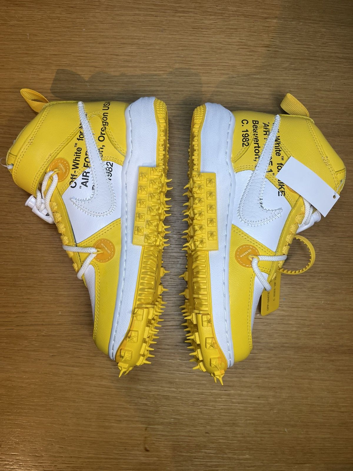 Nike × Off-White Nike Air Force mid Off white gialle Size US 6 / IT 36 - 3 Thumbnail